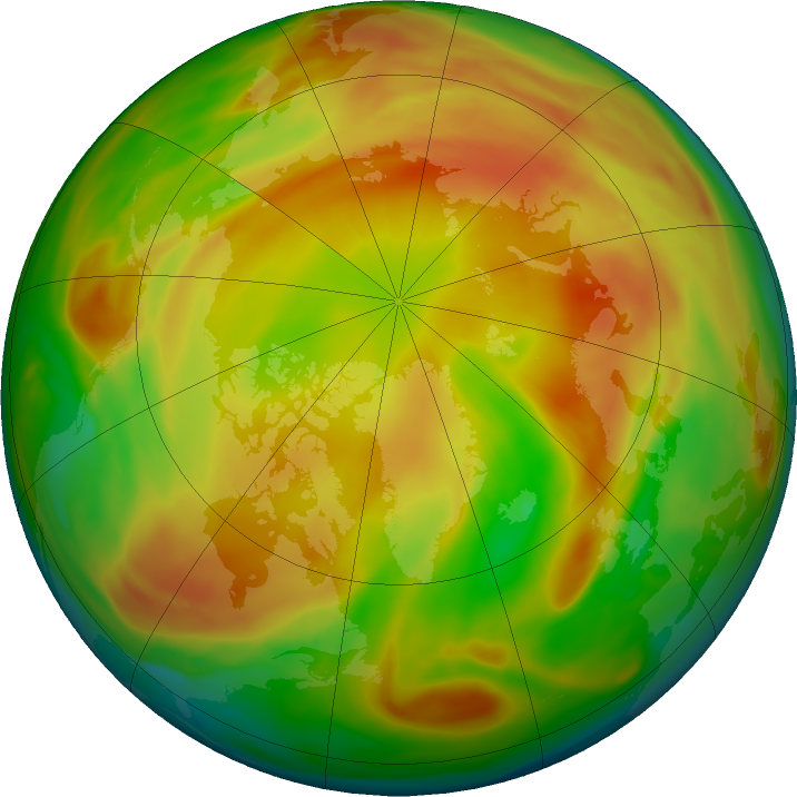 Arctic ozone map for 31 March 2021